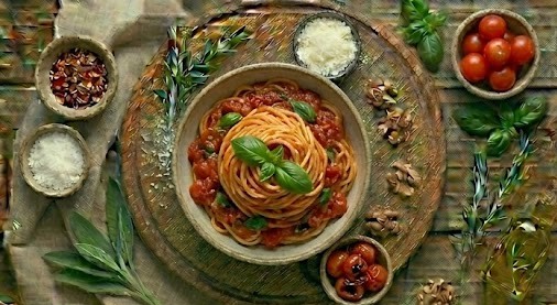 Паста з томатами та базиліком