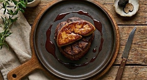 Стейк з гусячою печінкою ★