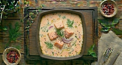 Суп з лососем та вершками